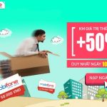 Mobifone khuyến mãi 50% giá trị thẻ nạp ngày 10/3/2017