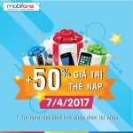 Mobifone khuyến mãi ngày 7/4 tặng 50% giá trị thẻ nạp