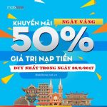 Mobifone khuyến mãi 28/9/2017 ưu đãi ngày vàng