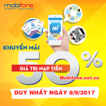 Mobifone khuyến mãi 8/9/2017 với 2 chuong trình khuyến mãi