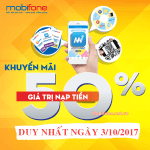 Mobifone khuyến mãi 3/10/2017 triển khai toàn quốc