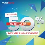 Mobifone khuyến mãi 17/10/2017 ưu đãi cục bộ