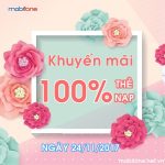 Mobifone khuyến mãi 24/11/2017 ưu đãi trên toàn quốc