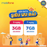 Đăng ký gói cước 4G Mobifone 3 ngày 15k, 7 ngày 30k ưu đãi khủng