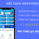 Đăng ký gói TA60 Mobifone tặng 60GB data, Free học tiếng Anh
