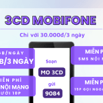 Đăng ký gói 3CD Mobifone có ngay 24GB data, free gọi thoại