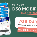 Đăng ký gói cước D30 Mobifone có ngay 7GB data dùng 1 tuần