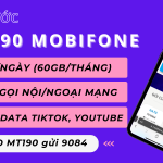 Đăng ký gói cước MT190 Mobifone có 60GB và gọi thả ga cả tháng