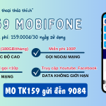 Đăng ký gói TK159 Mobifone miễn phí 180GB, thả ga gọi, dùng Facebook, Youtube