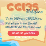 Đăng ký gói GG135 Mobifone ưu đãi 180GB, miễn phí dùng GamiGO